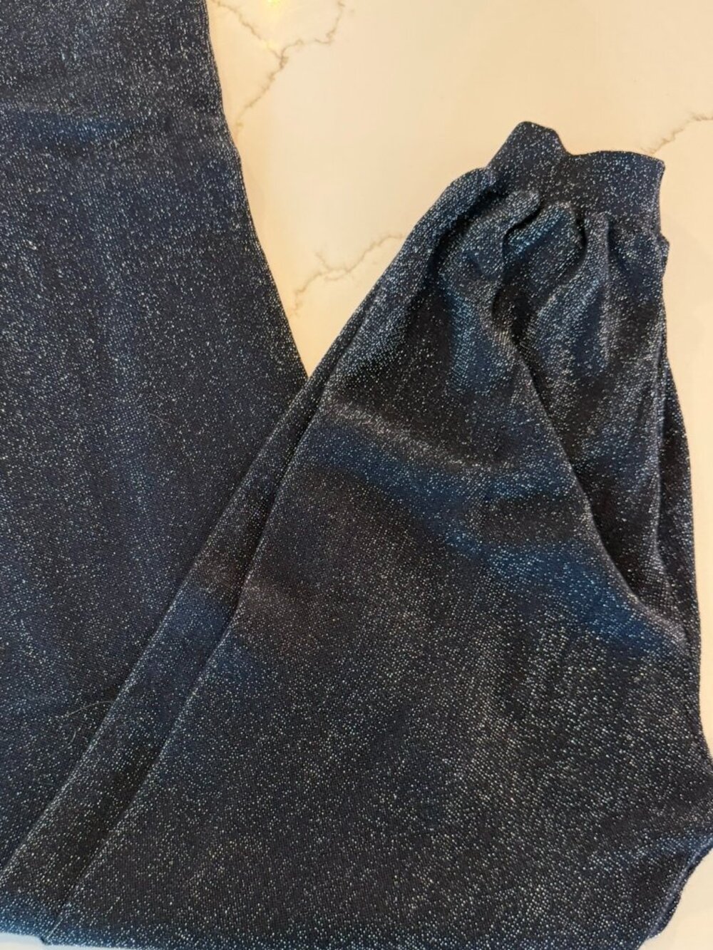 Carina Hildebrandt Lamé Organic Cotton Knit Trousers with Slit Black 1 - 8/10